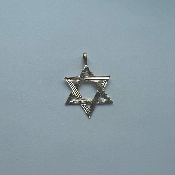 14k Solid Yellow Gold Star of David Pendant | 14K Star of David charm | - Picture 4 of 8